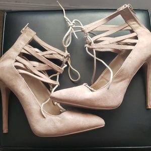 Taupe Suede Heels